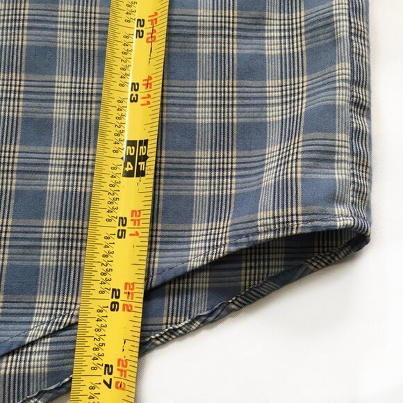 Van Heusen Men's Blue Short Sleeve Plaid Shirt Size Medium - Picture 8 of 8